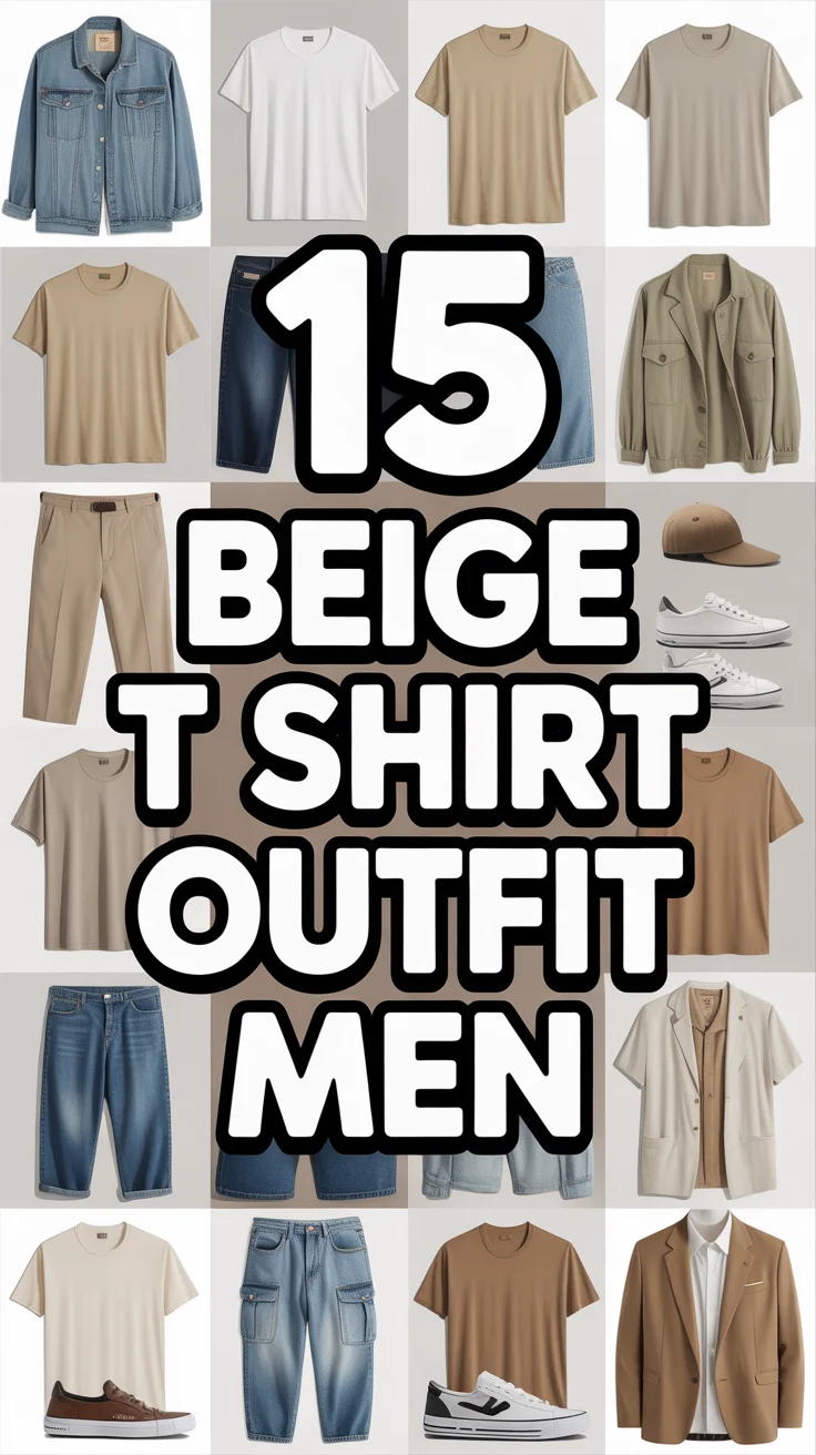 🧢 15 Beige T Shirt Outfit Men