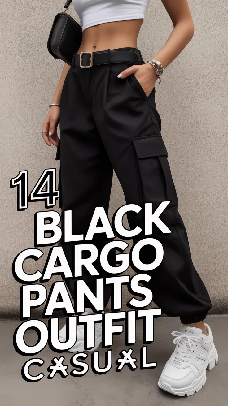 🖤 14 Black Cargo Pants Outfit Casual