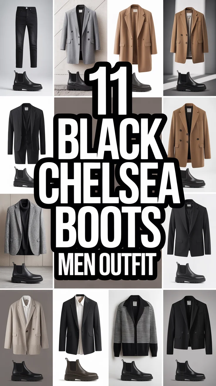 🖤 11 Black Chelsea Boots Men Outfit