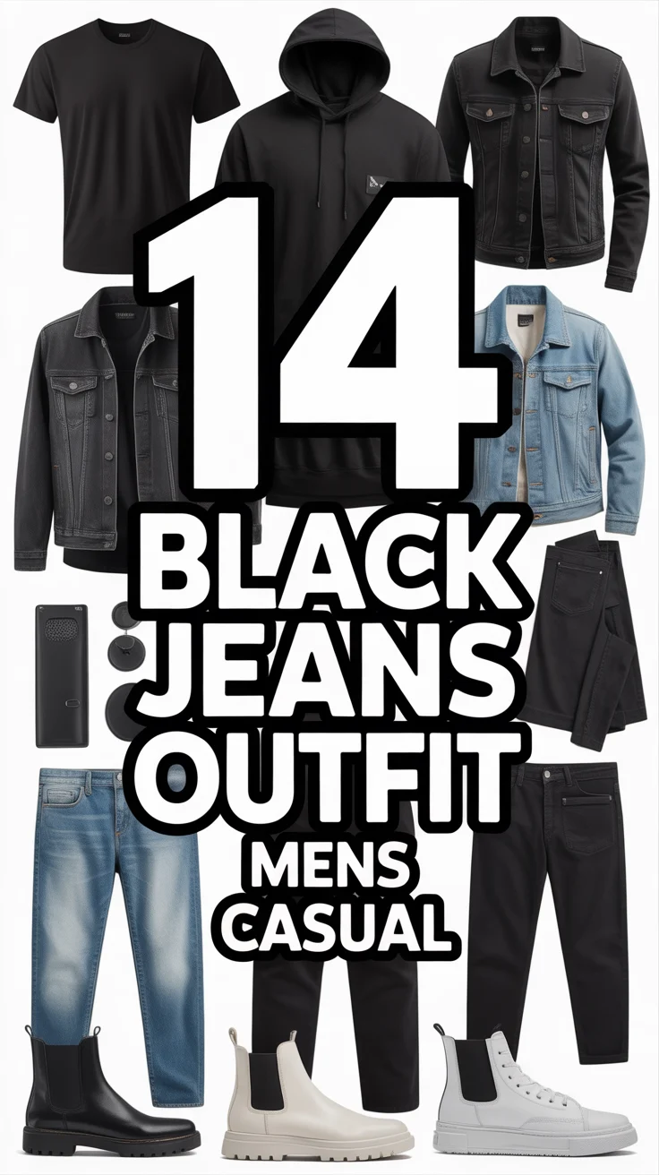 🖤 14 Black Jeans Outfit Mens Casual