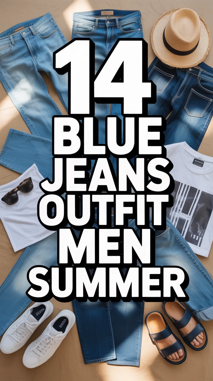👖 14 Blue Jeans Outfit Men Summer