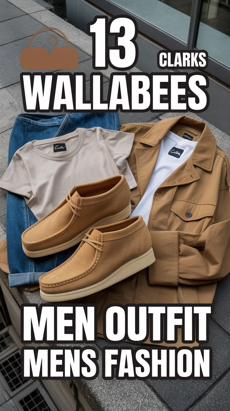 👟 13 Clarks Wallabees Men Outfit Mens Fashion