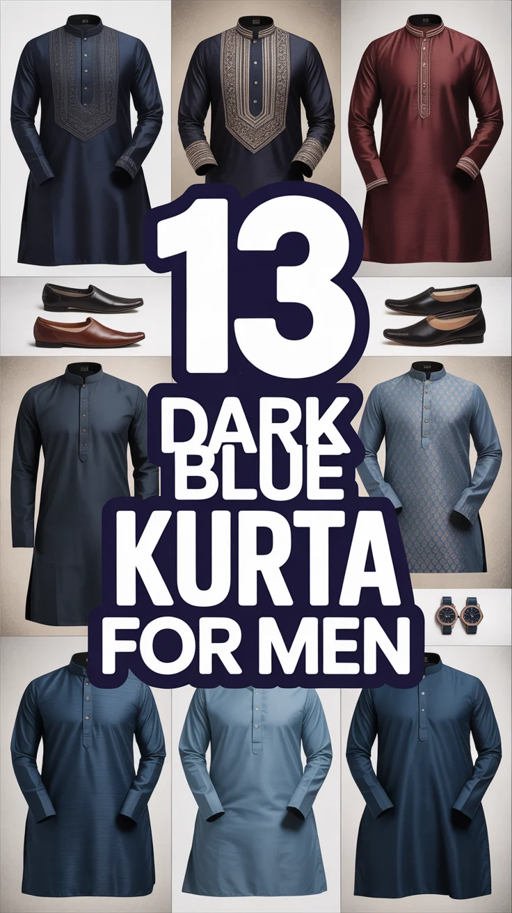 🧥 13 Dark Blue Kurta For Men
