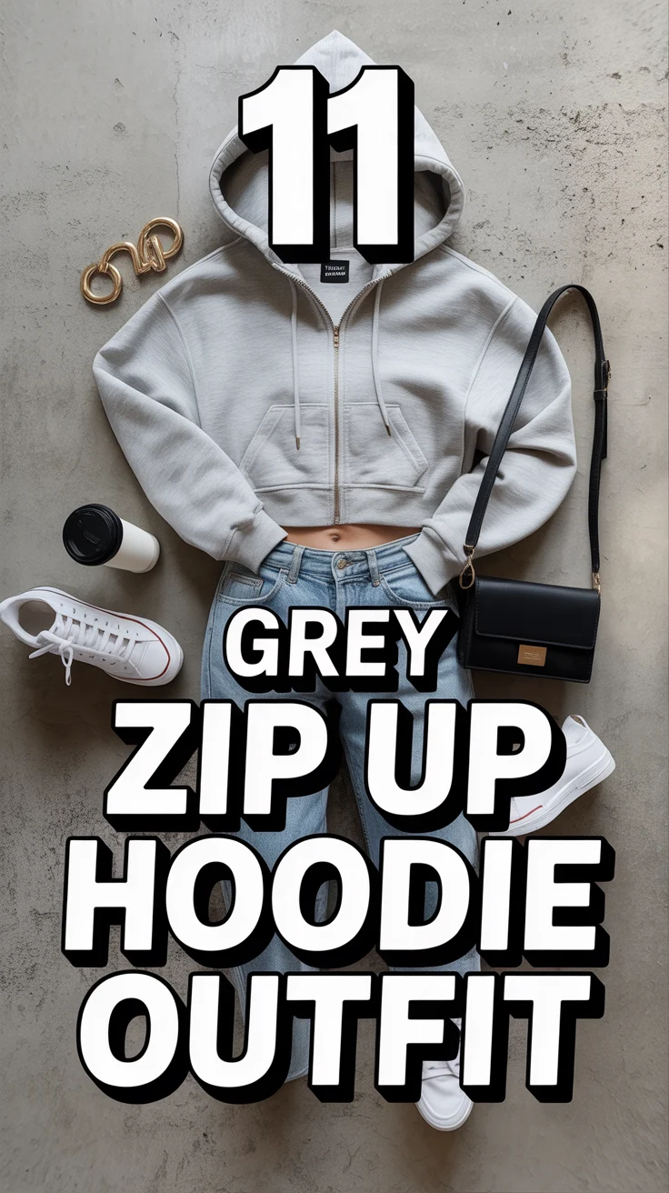 🧥 11 Grey Zip Up Hoodie Outfit