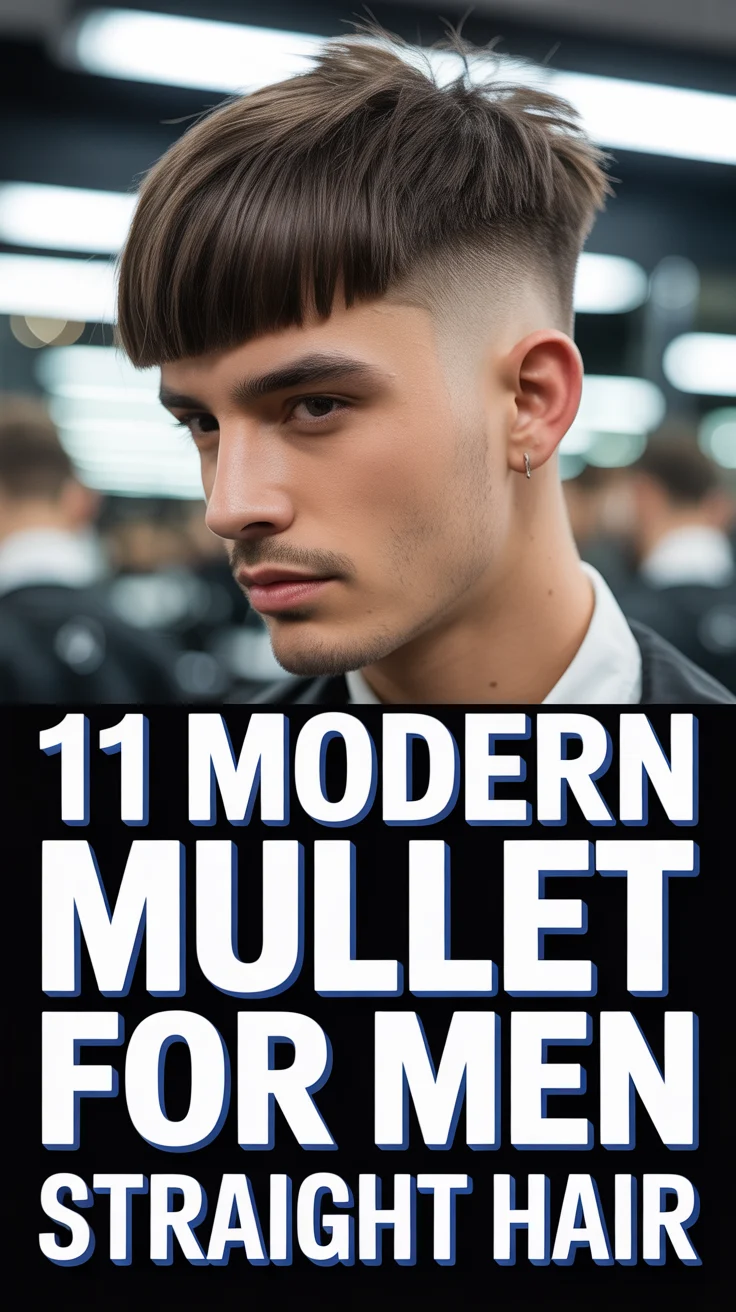 💈 11 Modern Mullet For Men Straight Hair