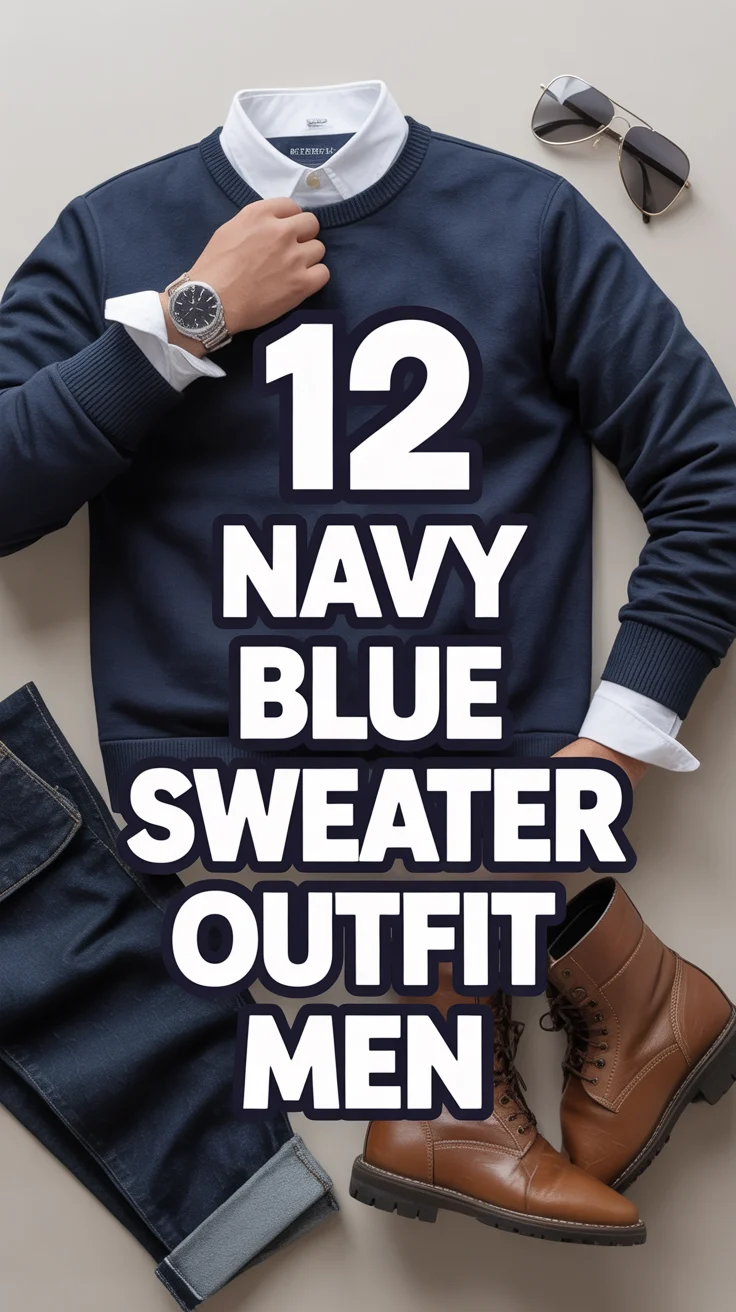 🧥 12 Navy Blue Sweater Outfit Men