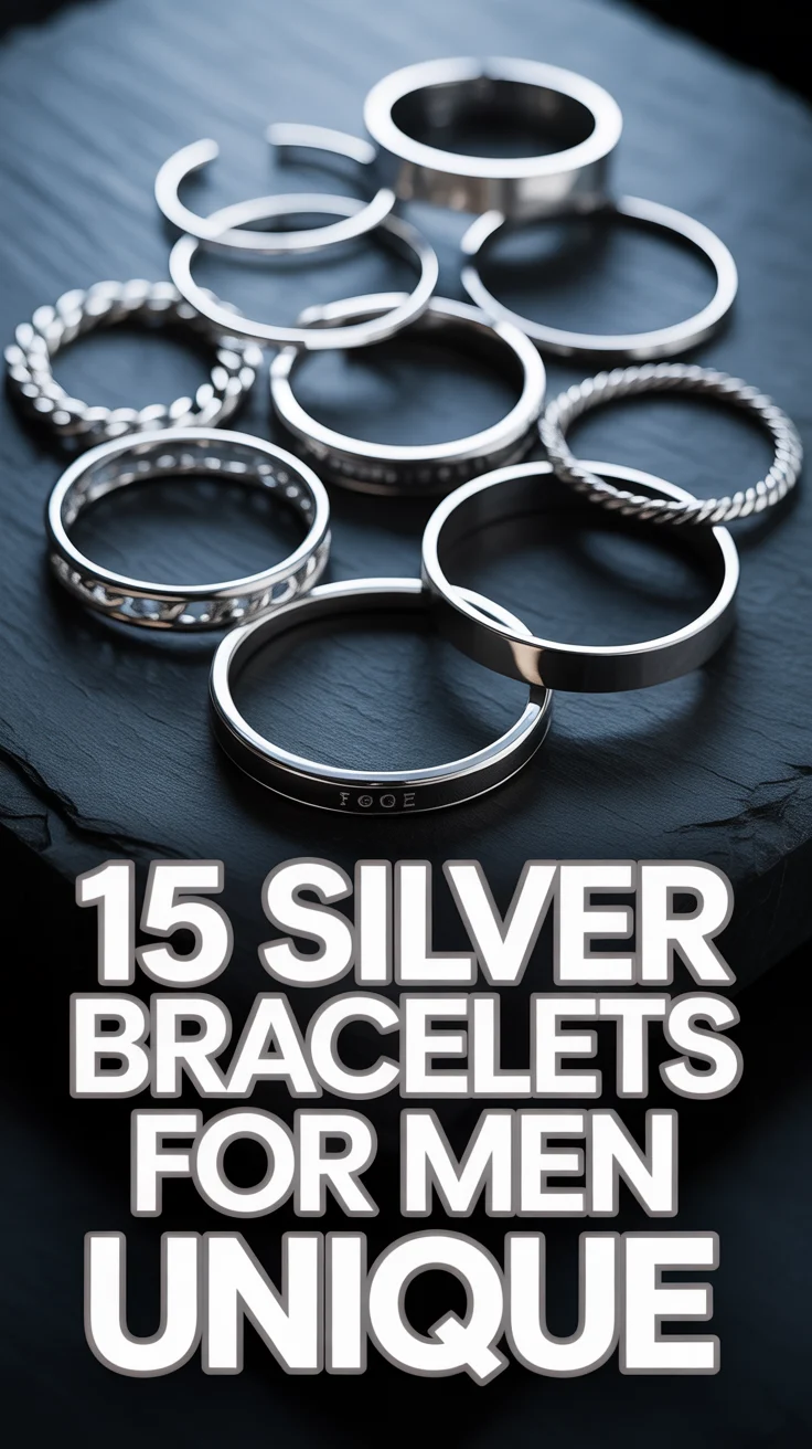 🧲 15 Silver Bracelets For Men Unique