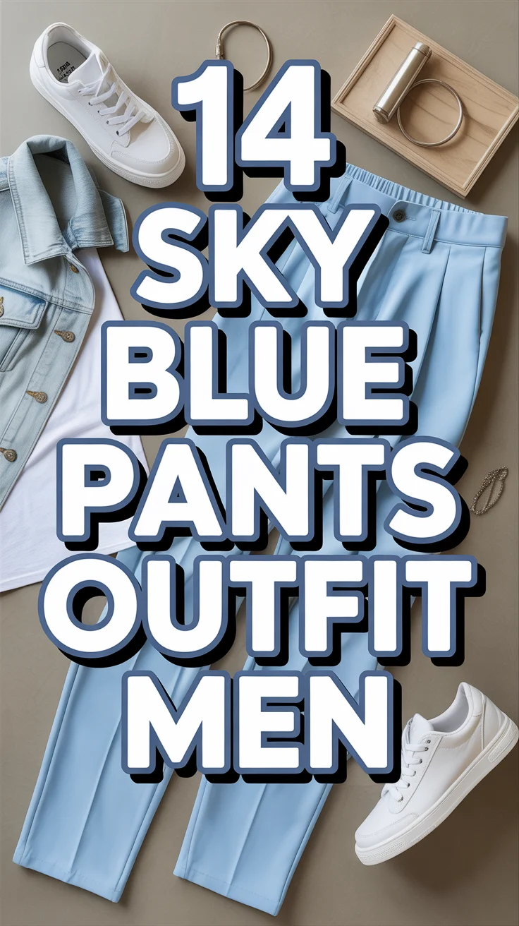 🧊 14 Sky Blue Pants Outfit Men