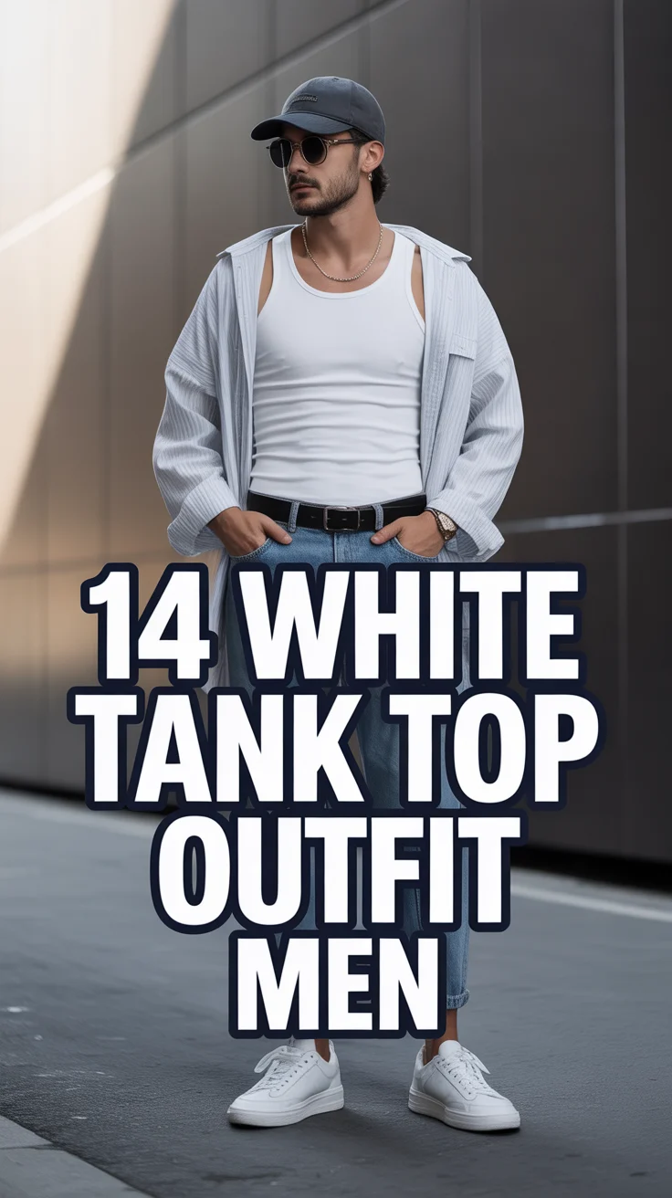 🧢 14 White Tank Top Outfit Men