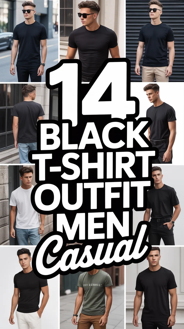 👕 14 Black Tshirt Outfit Men Casual